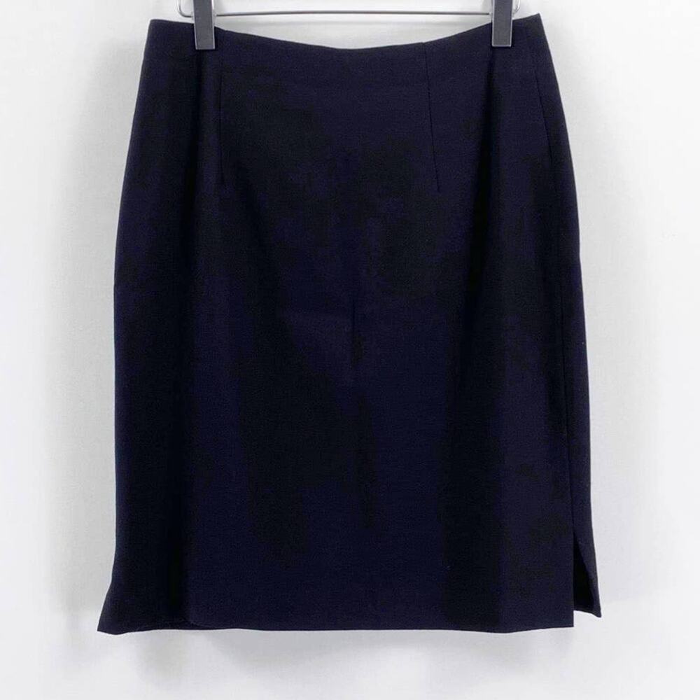 EMILY DANIELL 100% Wool Vintage Black Pencil Mini Skirt